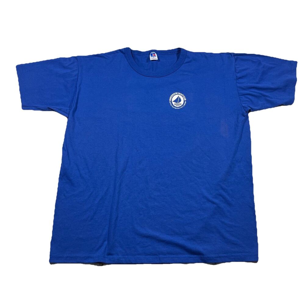 Vintage Russell Athletic Hunterdon Yacht Club T Shirt Blue XXL USA